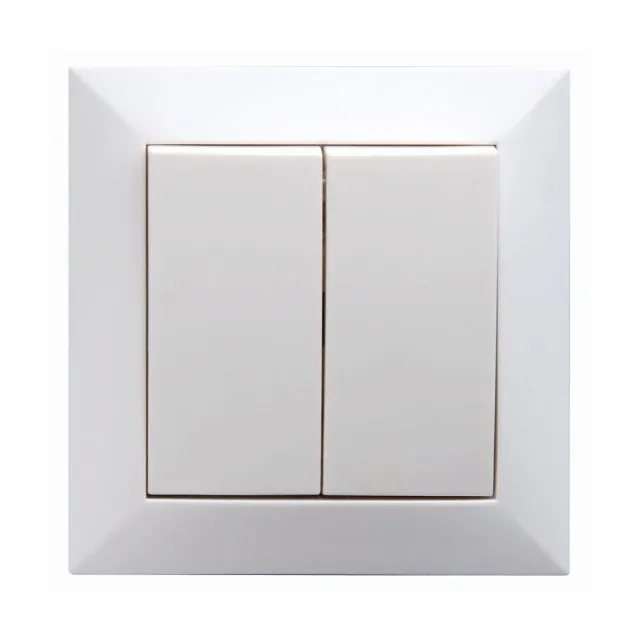 Intrerupator Dublu Alb Spin Top  1