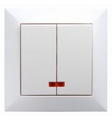 Intrerupator Dublu Cu LED Alb Spin Top