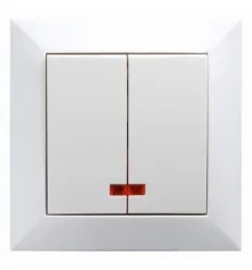 Intrerupator Dublu Cu LED Alb Spin Top