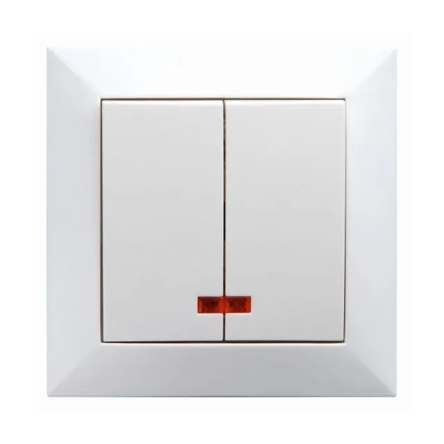 Intrerupator Dublu Cu LED Alb Spin Top - 1