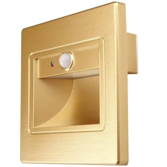 Spot Led 1W Incastrabil Auriu Perete / Scara cu Senzor Alb Natural  1