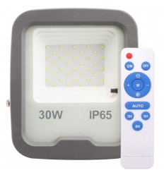Proiector Led Gri 30W 6400K Cu Senzor Crepuscular si Telecomanda