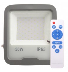Proiector Led Gri 50W 6400K Cu Senzor Crepuscular si Telecomanda