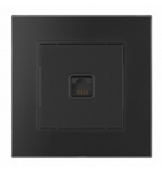 Priza Internet Cat6 Cu Rama din Sticla Neagra SPN