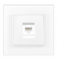Priza Internet Cat6 Cu Rama din Sticla Alba SPN