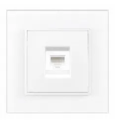 Priza Internet Cat6 Cu Rama din Sticla Alba SPN