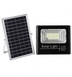 Proiector Led 100W Cu Panou Solar Monocristalin Si Telecomanda Ir