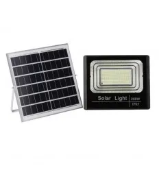 Proiector Led 200W Cu Panou Solar Monocristalin Si Telecomanda Ir