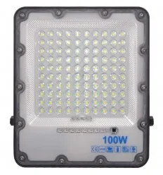 Proiector LED Solar 100W IP66 Alb Rece Cu Telecomanda