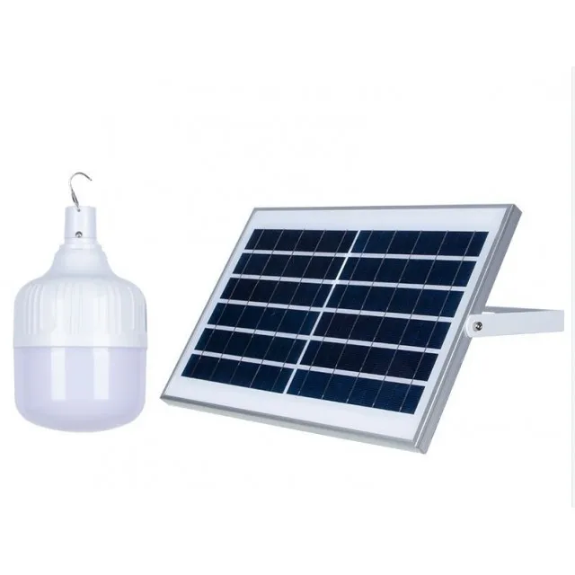 Bec Led 100W Cu Panou Solar Si Telecomanda  1
