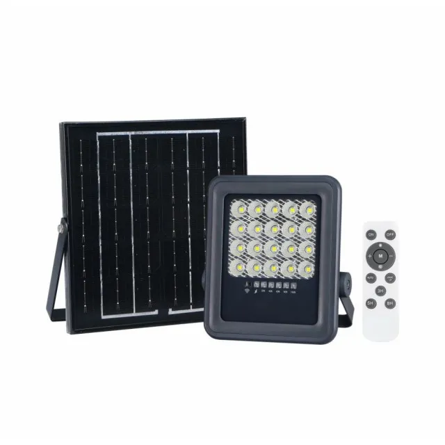 Proiector LED Solar SMD 50W IP65 Alb Rece Cu Telecomanda - 1