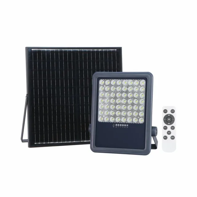 Proiector LED Solar SMD 300W IP65 Alb Rece Cu Telecomanda - 1