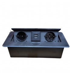 Priza Mascata 2 Posturi + 2 Porturi USB Cablu 2M