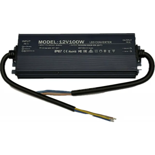 Transformator 100W 8.33A 220V / 12V Ip67 - 1
