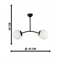 Lustra 2xE27 Neagra Glob