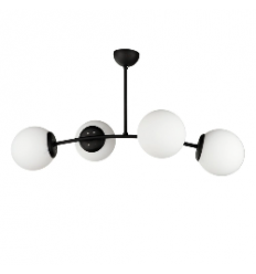Lustra 4xE27 Neagra Glob