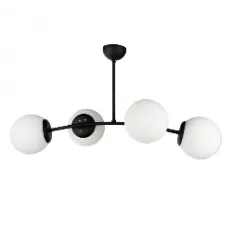 Lustra 4xE27 Neagra Glob