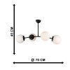 Lustra 4xE27 Neagra Glob - 4