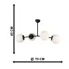 Lustra 4xE27 Neagra Glob - 4