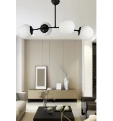 Lustra 4xE27 Neagra Glob