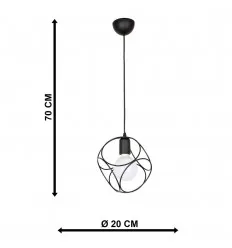 Lustra Pendul E27 Decorativ Negru