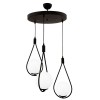 Lustra Pendul 3xE27 Lacrima Negru Glob Alb - 2