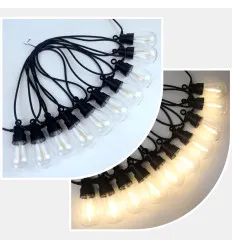 Ghirlanda 10 Becuri Led Alb Cald Cu Panou Solar Si Panou Comanda