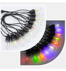 Ghirlanda 10 Becuri Led RGB Cu Panou Solar Si Panou Comanda