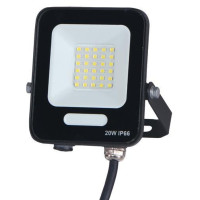 PROIECTOR CU LED-uri SMD 20W NEGRU IP66 4000K PLUS
