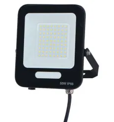 Proiector LED SMD 50W Negru IP66 Alb Rece 6500K 120 Lm/W