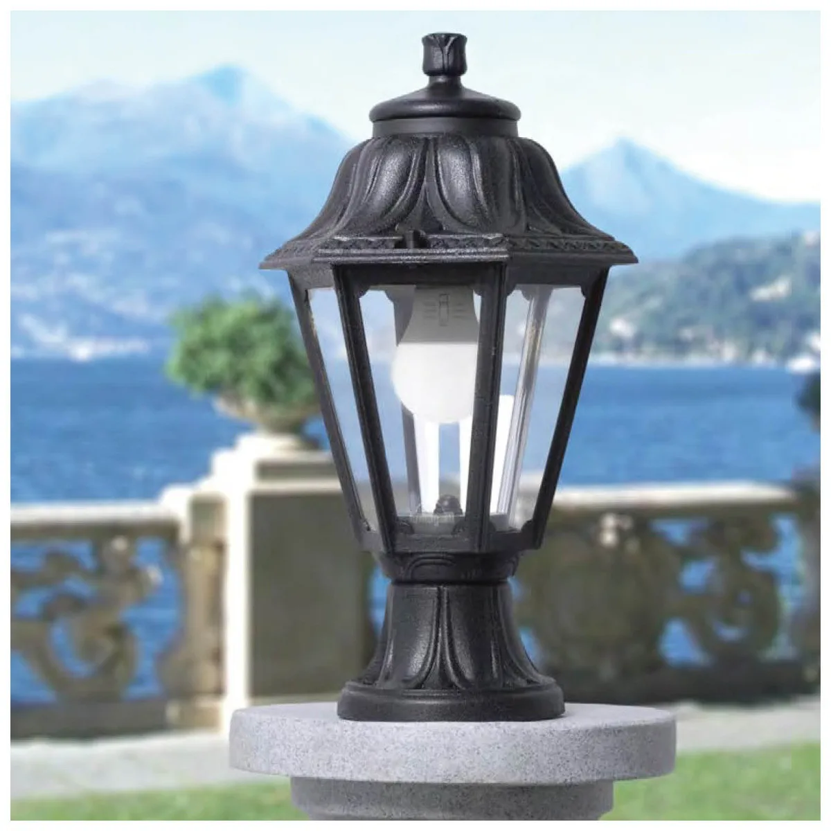 Lampa Gradina 1XE27 385mm IP55 Neagra Anna  1