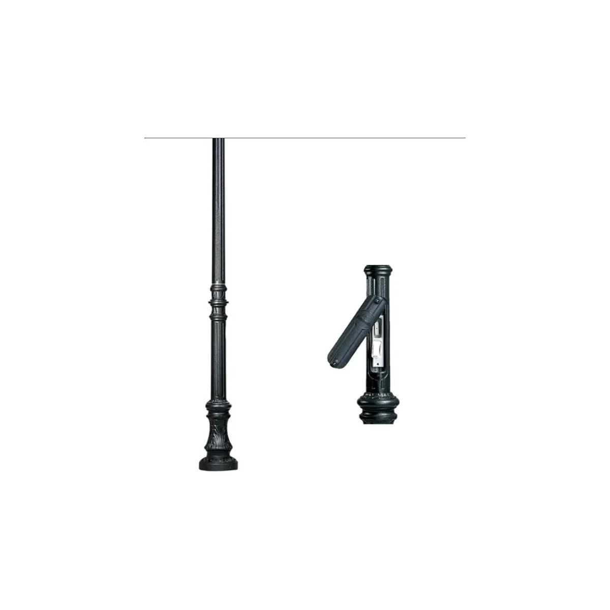 Stalp Gradina cu Usita 4M Negru Karmel  1