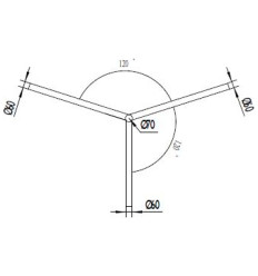 Brat Triplu Curbat 120° 1M