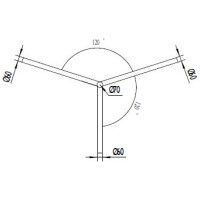 Brat Triplu Curbat 120° 1M  1