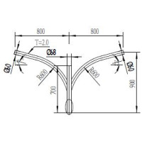 Brat Triplu Curbat 120° 1M  2