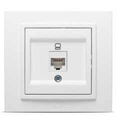Priza UTP 1xRJ45 CAT6E ST Alb Mat