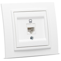 Priza UTP 1xRJ45 CAT6E ST Alb Mat  2