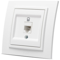 Priza UTP 1xRJ45 CAT6E ST Alb Mat  3