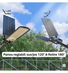 Corp Stradal 50W Panou Solar 6W Reglabil 6500K 5000Mah