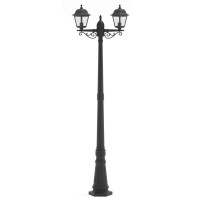 Stalp Iluminat Exterior Negru 230V/40W 2*e27 IP44 2200x556x228mm  1