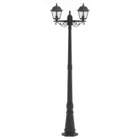 Stalp Iluminat Exterior Negru 230V/40W 2*e27 IP44 2200x556x228mm  1