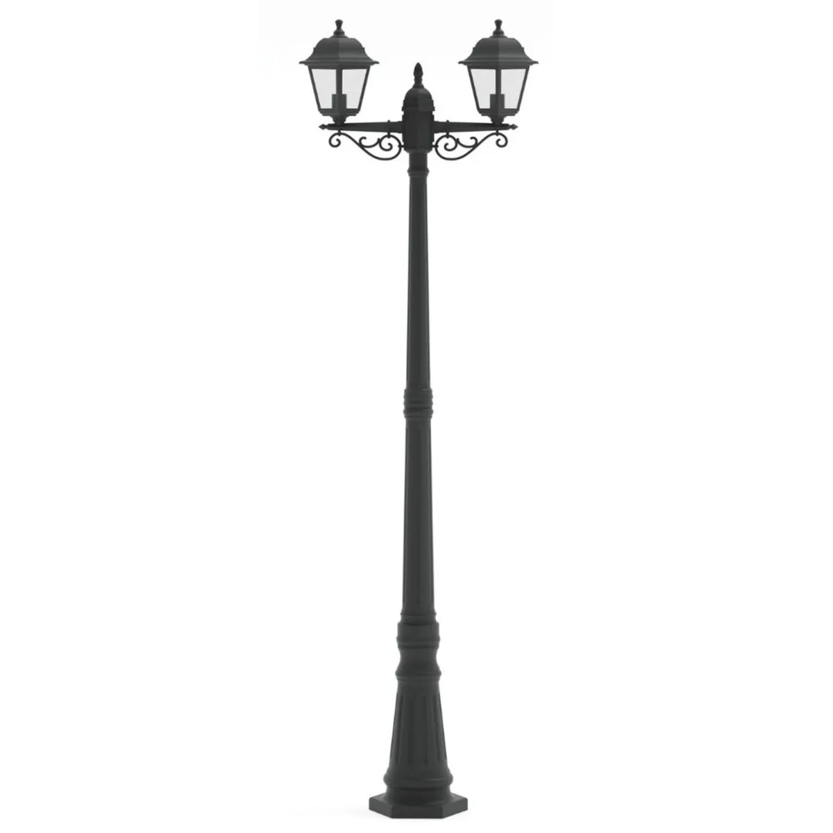 Stalp Iluminat Exterior Negru 230V/40W 2*e27 IP44 2200x556x228mm  1