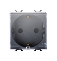 Priza Shucko Cu Capac Negru 2module Chorus - Gw12242