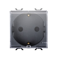 Priza Shucko Cu Capac Negru 2module Chorus - Gw12242  1
