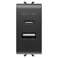 Chorus Negru Priza USB Type A+c 5V 3A 1M  1