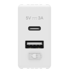 Priza Incarcator USB Tip A+C 3A Alba Gw20363