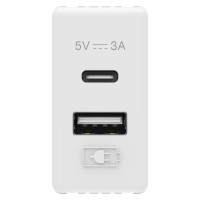 Priza Incarcator USB - Tip A+c, 3A, Alb, System Gw20363  1