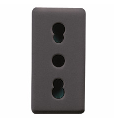 Priza Italia 16A 2P+E Neagra 1 Modul Gw21203