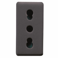 Priza Modulara Standard 16A, 2P+E, Gw21203, Negru - 1 Modul  1
