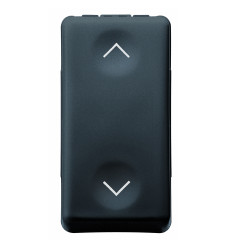 Buton 1P 250V C.a. - No+no 10A - Cu Interblocare Simbol Sus Si Jos 1 Modul Negru Gw21521